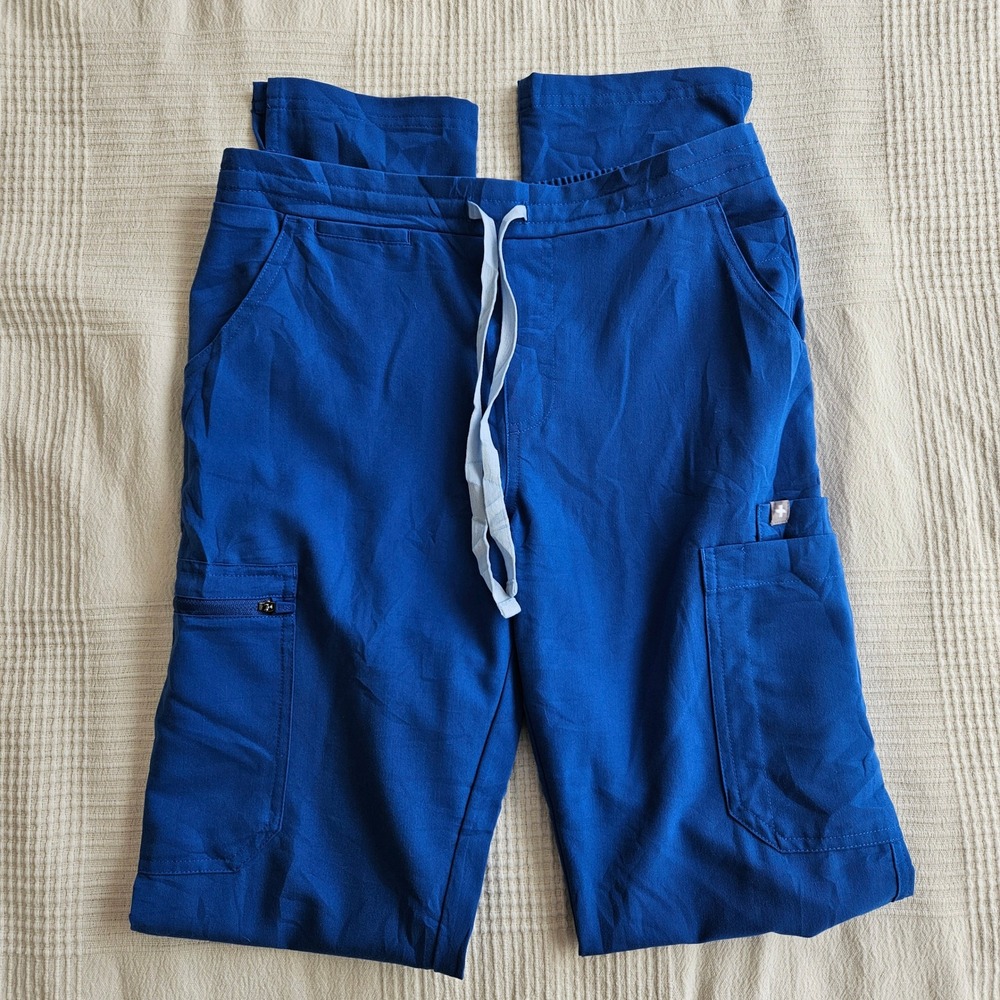 FIGS Technical Collection Blue Scrub Pants Slim Fit Cargo Jogger Womens XS/T